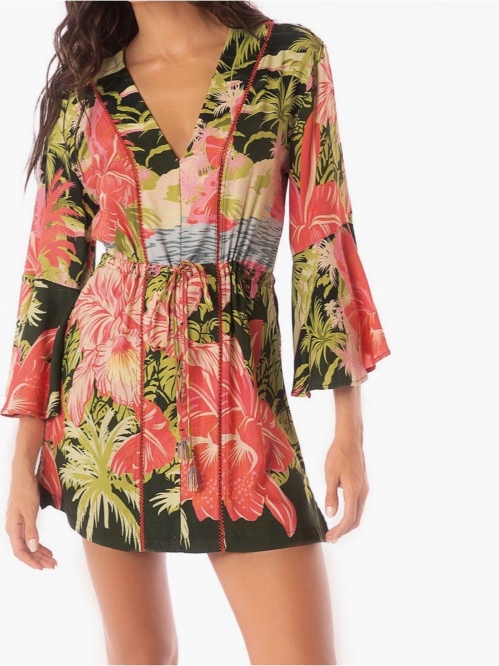 Maaji drawstring waist coverup dress S